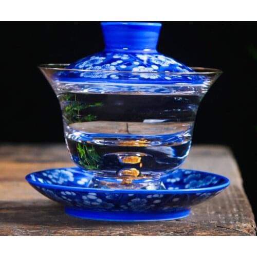 High-grade Tea Tureen 150ml Heat Resistant Glass Ceramic Tea Bowl Chinese Kung Fu Teaware Master Cup Home Drinkware Collection