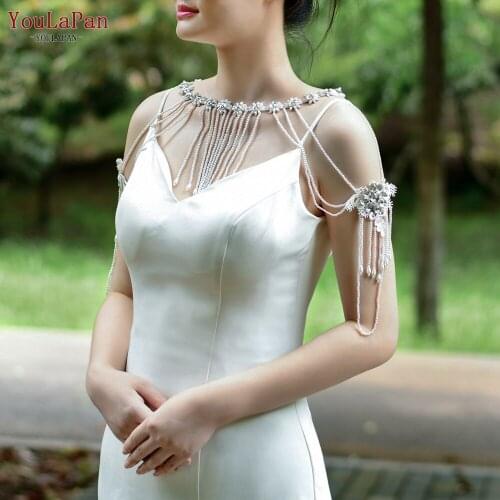 YouLaPan G03 Bridal Necklace Beaded Cape Bolero Wedding Jacket Dress Party Shawls Openwork Cape Jacket for Party Dress