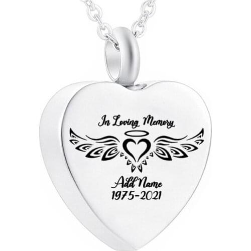 Heart Shaped Cremation Jewelry Stainless Steel Urn Necklace Ashes Souvenirs With Filling Kit And Gift Velvet Bag