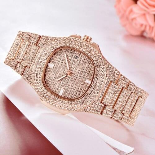 Fashion Elegant Adjustable Rhinestone Inlaid Round Dial Ladies Analog Quartz Wrist Watch Women Gift relogio masculino 2019 New v