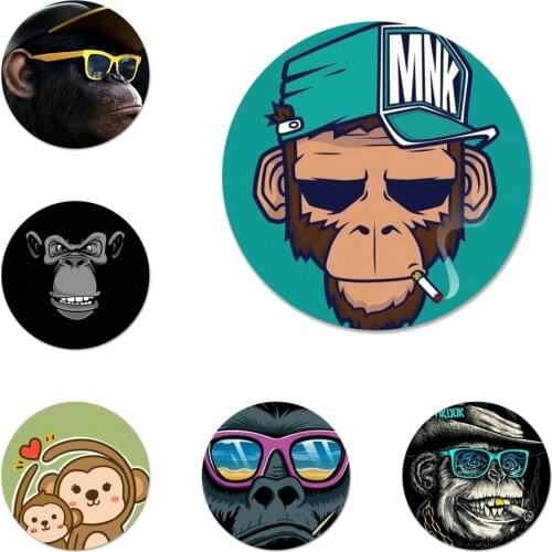 Monkey Cartoon Icons Pins Badge Decoration Brooches Metal Badges For Clothes Backpack Decoration 58mm