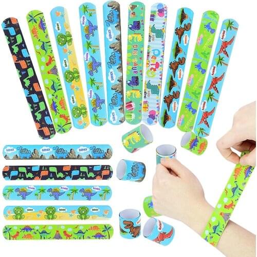 10Pcs Dinosaur Clap Circle Toys Jungle Safari Birthday Party Jurassic World 1st Boy Roar Birthday Party Decoration Kids Gifts