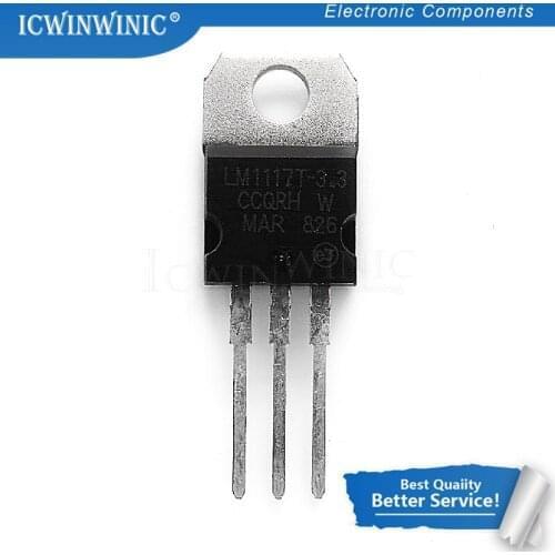 100piece LM1117T-3.3 LM1117-3.3 LM1117T 3.3V TO220 L In Stock