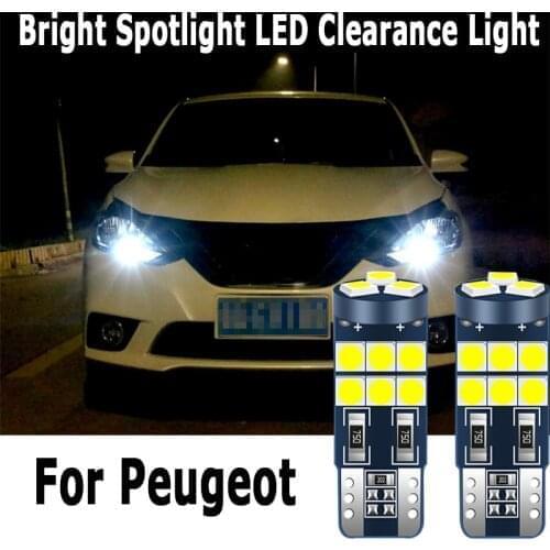 2pcs Car LED Clearance Lights W5W T10 2825 Bulb Canbus Lamp For Peugeot 206 307 407 partner 508 307 sw 406 301 5008 2008 508 207