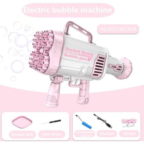 2021 Hot Electric Bubble Gun Gatlin Bubble Gun Machine Soap Bubbles for Children Magic Bubble for Bathroom Summer Outdoor Toys