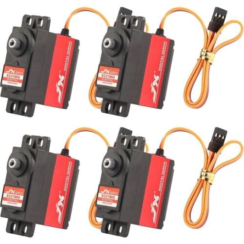 4 PCS JX PDI-6221MG Metal Gear 4.8V-6V 0.16sec/60° Digital Servo Torque Aluminums Case for 1/10 1/8 RC Car/HHK big Airplane