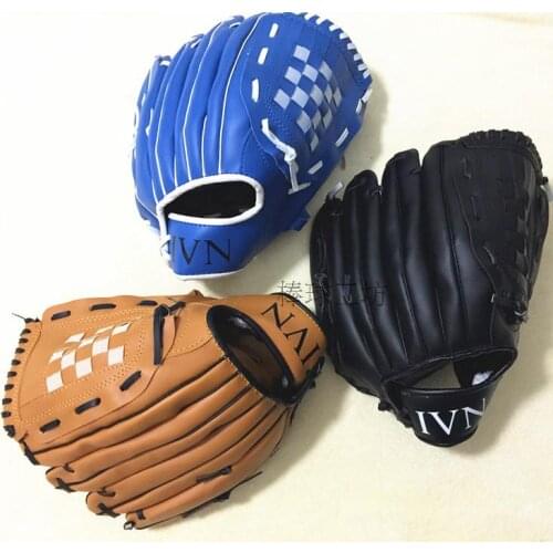 PVC leather Brown blueblack 10.5"/11.5"/12.5" Softball Outdoor Team Sports baseball gloves for men women kids Practice Equipment