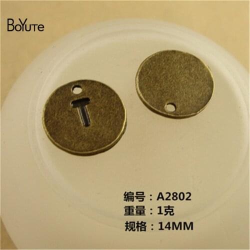 BoYuTe (200 Pieces/Lot) 14MM Antique Bronze Plated Zinc Alloy Word Plated T Alphabet Letter Charms Jewelry Findings Components