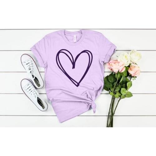 Valentines Day Double Heart Shirt Fashion Funny Graphic Cotton Women Tshirts Korean O Neck Casual Short Sleeve Tees Harajuku top