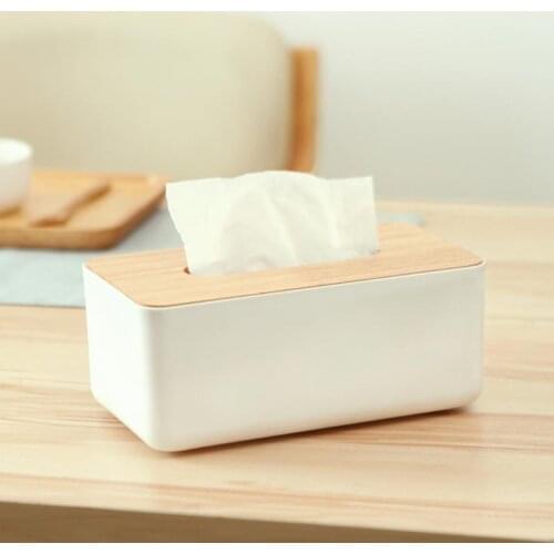 Wooden Tissue Box European Style Home Tissue Container Towel Napkin Tissue Holder Case for Office Home Decoration