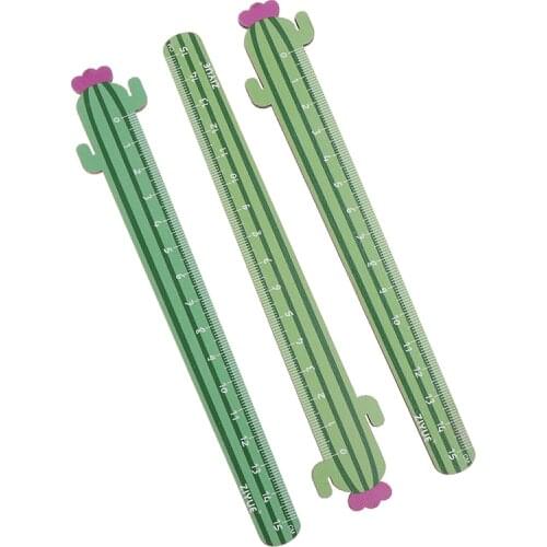 1PC Wooden Straight Ruler Cactus Love Measure Study Drawing Student Stationery School Office Supply Gift