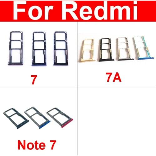 Memory & SIM Card Tray Holder For Xiaomi Redmi Red Rice 7 7A Sim Card Reader Slot Socket Adapter Repair Replacement Parts