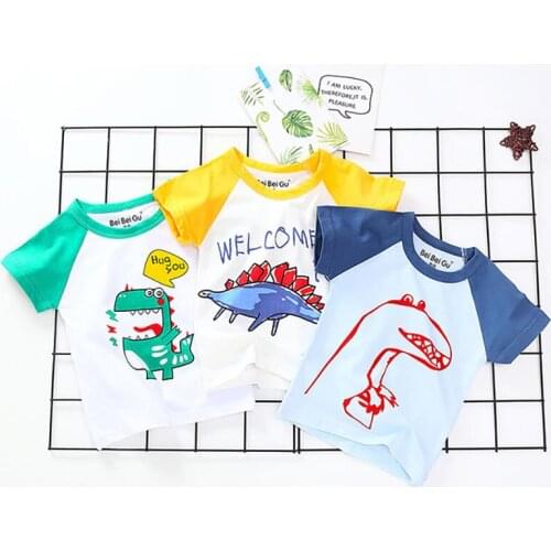ChildrenS Summer T-Shirt New Cotton Short Sleeve T-Shirt Cotton Sleeve Casual T-Shirt Cartoon Korean Boys Girls Wholesale