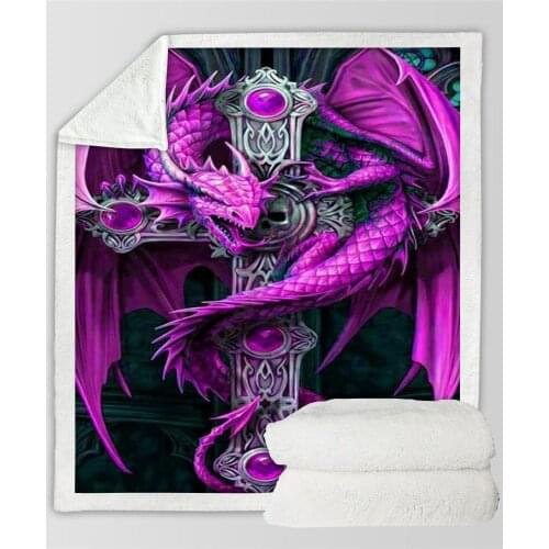 Plstar Cosmos Jesus Dragon Fleece Blanket 3D print Sherpa Blanket on Bed Home Textiles Dreamlike style-1