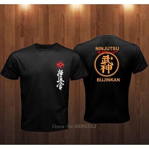 Summer Cotton O-Neck Men Tshirt Cool Tees New Bujinkan Ninjutsu Kyokushin Japanese Martial Art Retro Street Wear T-Shirt