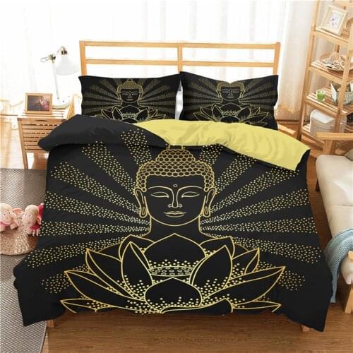 A Bedding Set 3D Printed Duvet Cover Bed Set Yoga Buddha Home Textiles for Adults Bedclothes with Pillowcase #YJ14