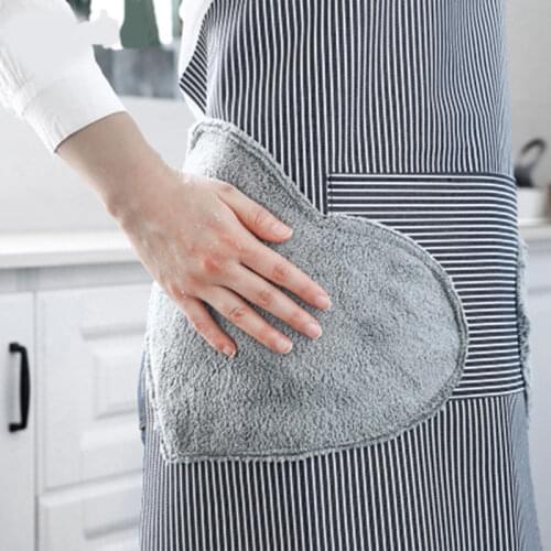 LEDFRE Ladies Can Wipe Hands Waterproof Apron Anti-fouling Work Bib Can Wipe Hands Fashion Pvc Bust Waist Striped Gown LF71028
