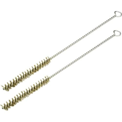 Uxcell Copper Wire Tube Cleaning Brush 12mm Diameter 28.5cm Length for cleaning steel parts, machinery, paint stains 2pcs