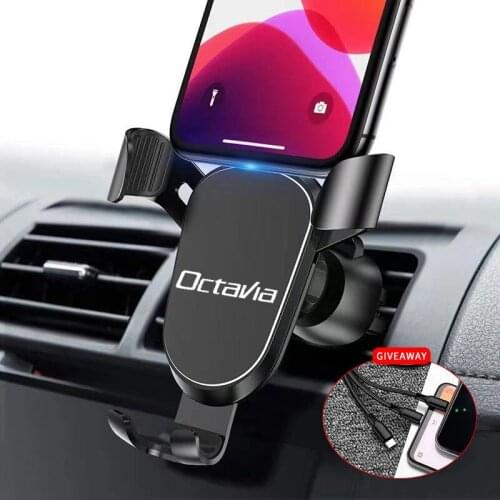 For Skoda Octavia2 A7 A5 Fabia3 Rapid Superb 3 Kodiaq Scala Karoq Kamiq Metal Phone Holder Car Navigation Holder Bracket Support