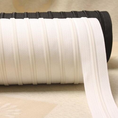 Zipper #3 White black 1 meter Nylon coil zippers for sewing wholesale Double Sliders Closed End Sewing Craft free shopping