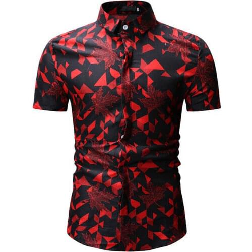 2019 New Summer Mens Short Sleeve Beach Hawaiian Shirt Plus Floral Fashion Shirts Men Clothing Camisas