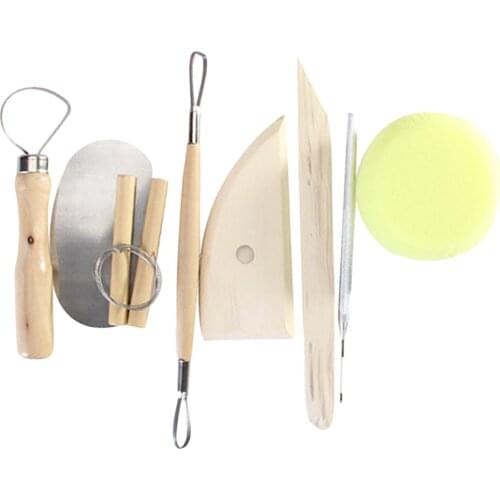 Set Of 8 Piece Wax Pottery Clay Soap Sculptor Modelling Tools Wood Metal