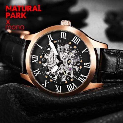 NATURAL PARK Men's Watch With Leather Strap