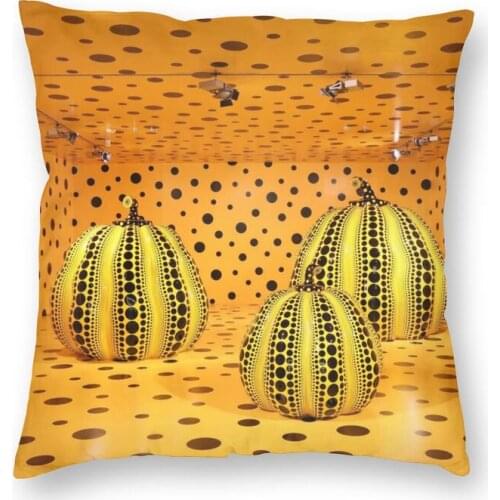 Yellow Pumpkins Art Throw Pillow Case Decoration Square Yayoi Kusama Artwork Cushion Cover 45x45cm Pillowcover for Living Room
