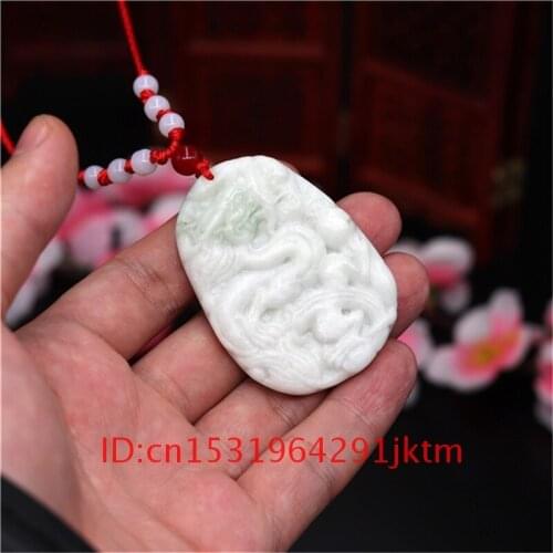 Jade White for Carved Pendant Charm Amulet Gifts Jewelry Necklace Accessories Chinese Dragon Men Natural Fashion