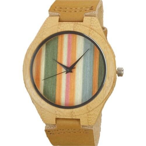 2017 New Zazac Color face Wooden Quartz Watches Casual Fashion Leather Wood Watch Reloj Masculino Mens Wristwatch Gift