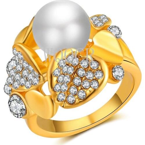 New Prodects Coming Gold Simple Ring 8-9mm Natural Natural Golden South Sea Pearl Ring Ladies Wedding Fashion 1PCS