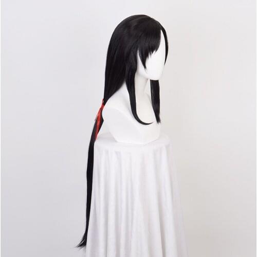 100cm Tifa Lockhart Cosplay Final Fantasy Cosplay Long Straight Black Wig Cosplay Wig Heat Resistant Synthetic Wigs + Wig Cap