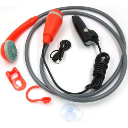 USB Charging Portable Camp Shower Pump Electric Rechargeable Outdoor Car Wash Camping Shower Handheld Showerhead Water Bag Pump