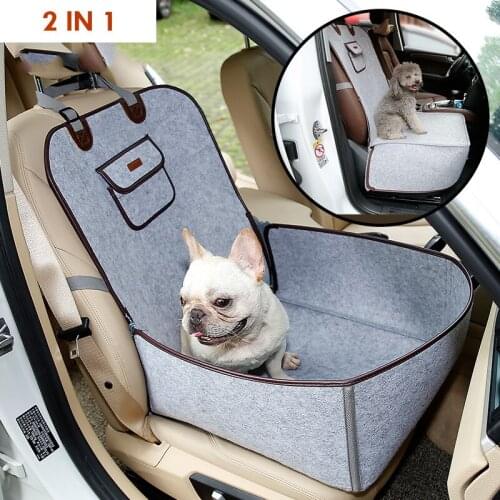 Dog Car Front Seat Cover, Nonslip Pet Car Seat Protector with Elastic Straps, Side Flap and Anchor, Scratchproof Seat Mats