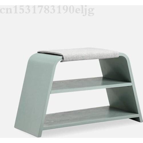 Nordic Creative Home Shoe Change Stool Modern Minimalist Solid Wood Entrance Door Can Sit Multifunctional Corner Home Storage Sh