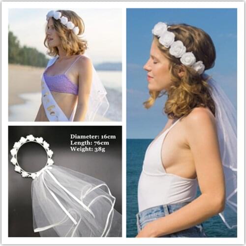 Wedding Decoration Bridal Veil Shoulder Strap Team Bridesmaid Wreath Party Wrist Flower Bride Shower Headdress Accessories-C