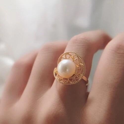 Wedding Jewelry 925 Sterling Silver Adjustable Ring Settings Findings Mountings Parts for Pearl Corals Jade Crystal, 5pcs/lot