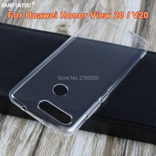 For Huawei Honor View 20 / V20 6.4" Slim Crystal Clear Transparent Soft TPU Back Case Protection Skin Camera Protect Cover
