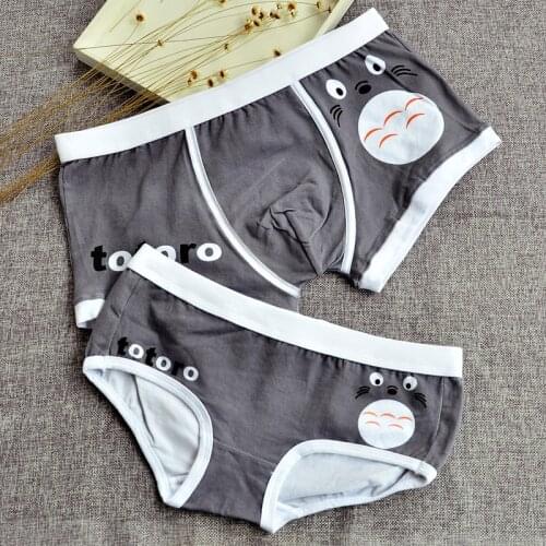 Fashion Couple Panties Cartoon Printing Underwear Men Underwear Boxers Sexy underpant Cotton Male Panties Shorts Lady Underpants