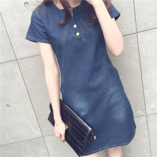 Dress Women Trendy Elegant All-match High-quality Korean Style Leisure Summer Dresses Womens Female Lovely Simple Solid O-Neck