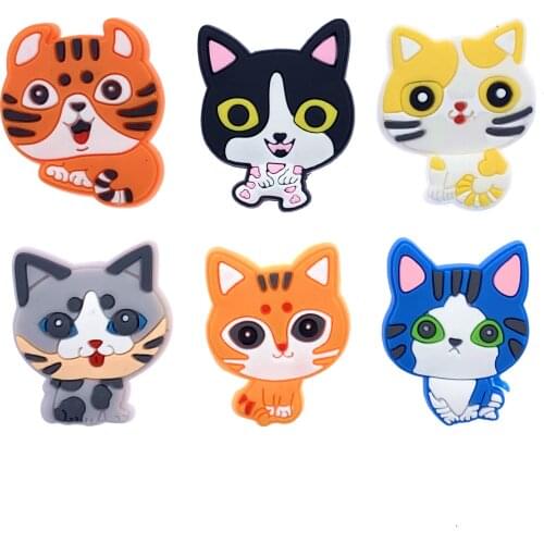 10PCS/Set Lovely Cat Soft PVC Flat Back Animal Cartoon Accessories Crafts For DIY Scrapbook Phone Case Jewelry Kids Gifts