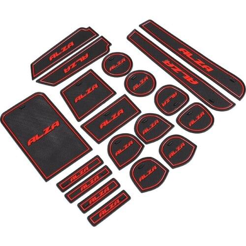 For Perodua ALZA Anti-Slip Gate Slot Mat Interior Door Pad Cup Holders Non-slip Mats Pack of 19pcs