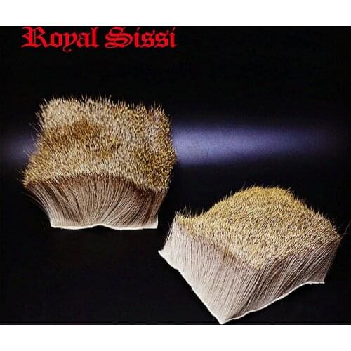 2pcs/lot bigger size 8cm*8cm deer body hair fur patch Elk Body Hair medium long deer hair caddis dry flies fly tying materials