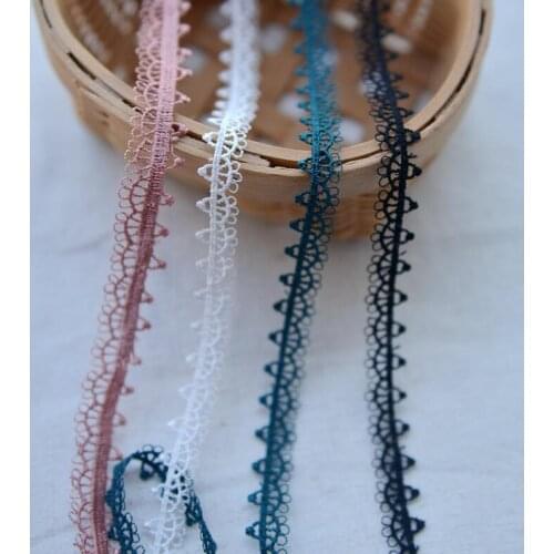 5 Meters Black White Pink Green Lace Embroidery Trim Ribbon DIY Garment Hair Accessories Embroidered Lace Ribbon