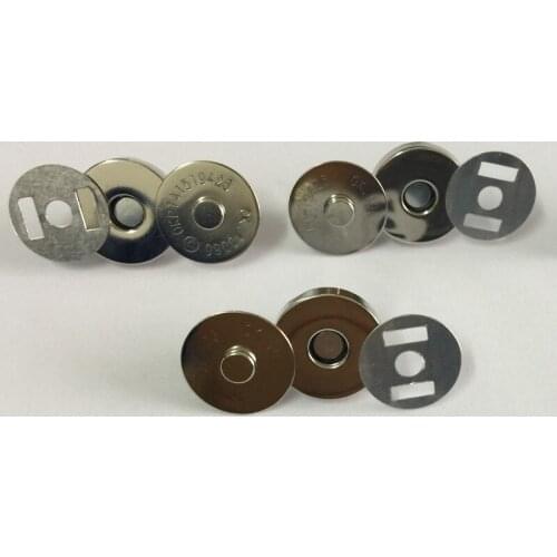 50 Sets Silver Tone Metal Buttons Magnetic Purse Snap Clasps/ Closure for Purse Handbag Clasp Closures 14mm/ 18mm 0.55/0.7''in