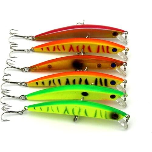 6pcs Fishing Minnow Lure Artificial Bait Fishing Tackle Hard Plastic Bait Barbed Hook Simulation Fishing Wobblers 9.5cm 7.2g
