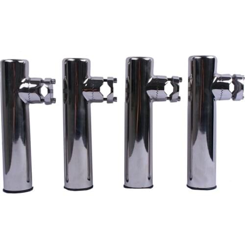 4X Boat 316 Stainless Steel Fishing Rod Holder Clamp-On for 7/8'' to 1'' Rail Marine