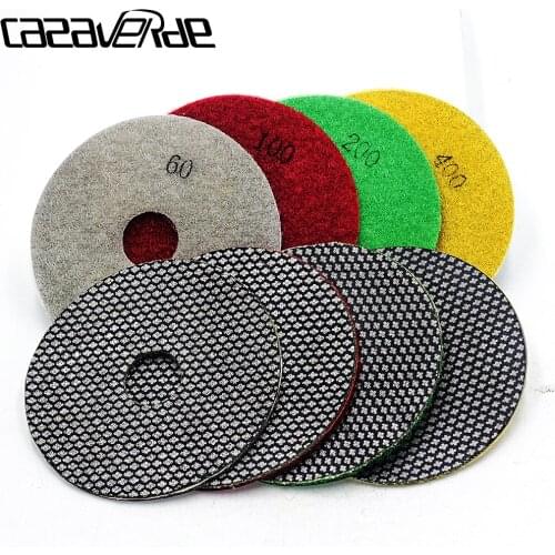 4 inch electroplated diamond polishing pads dry and wet for grinding polishing hard material