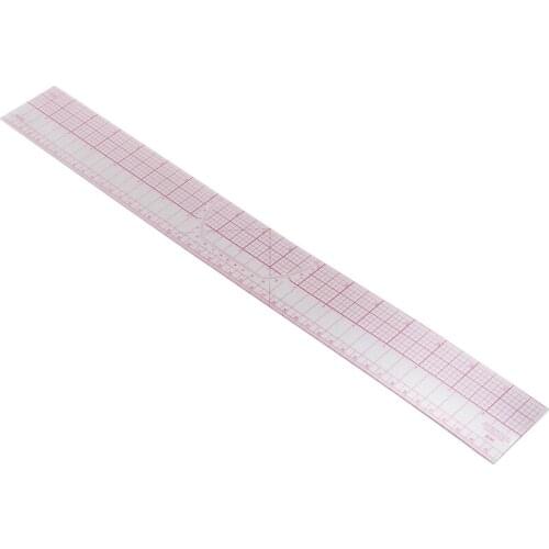 AU42 -Drawing Tool Squares Angles Parallel Line Soft Plastic Metric Ruler Clear Pink
