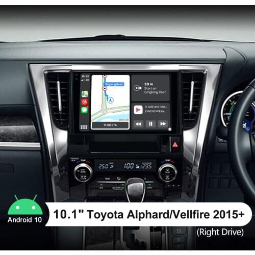 Big Screen 10.1 Inch Android10 Head Unit Car Multimedia Player For Toyota Alphard Vellfire 2015+ Support DVR OBD2 Reverse Camera